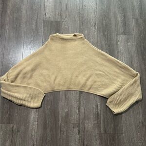 Seek the label tan cropped oversized sweater S